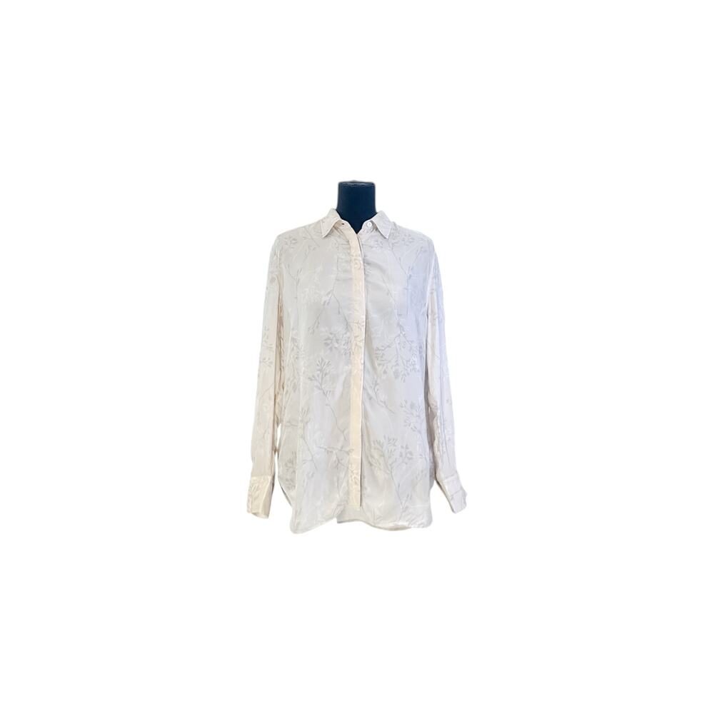 AG Adriano Goldschmied Nude 100% Cupro Long Sleeve Blouse